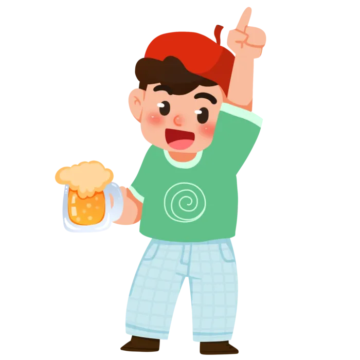 趣味啤酒节干杯庆祝人物元素插画