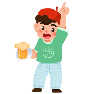 趣味啤酒节干杯庆祝人物元素插画