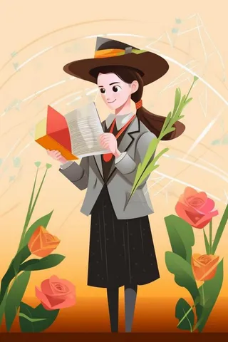 毕业学生穿着学士服花海报素材背景