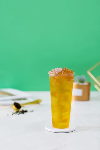 奶茶照片拍摄果汁珍珠芋圆双拼