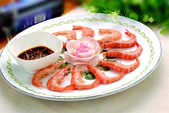 海鲜白灼虾美食素材中华美食