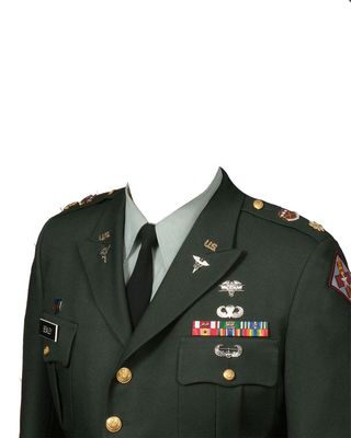 军装侧身资历证件照