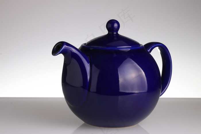 紫色陶瓷茶壶图片