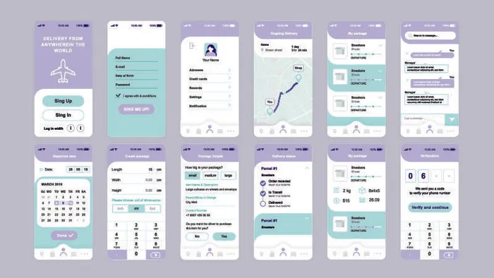 手机移动端整套APP交互UI界面套图作品集EPS矢量图设计素材eps,ai矢量模版下载