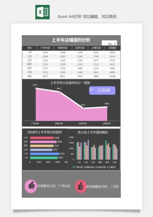 财务日报表指标收支出营收分析表excel表格模板素材