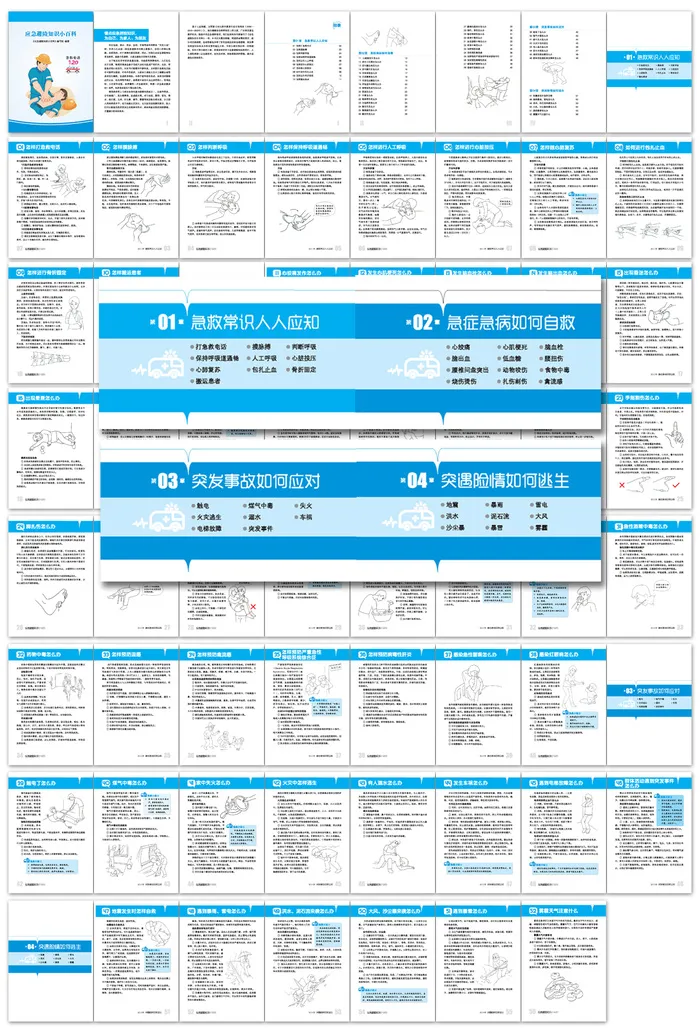 应急避险知识小百科手册画册cdr矢量模版下载