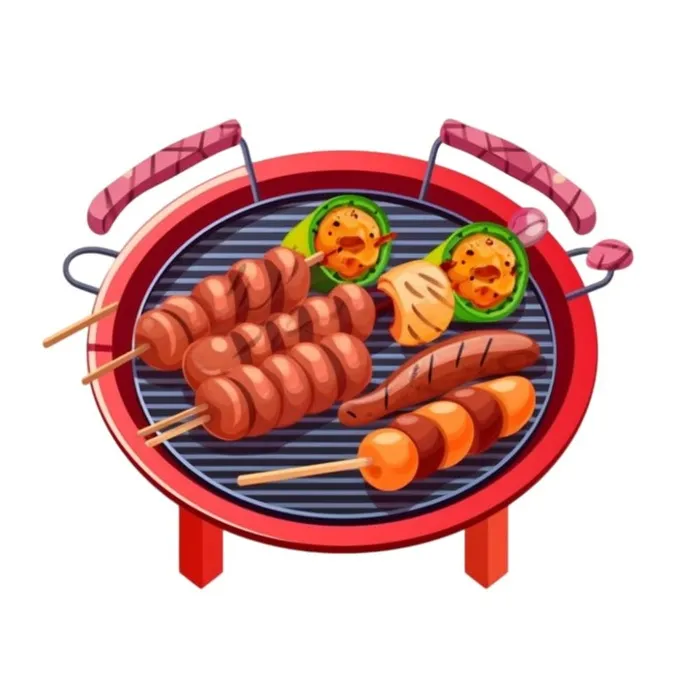 卡通烤肉烧烤架美食免抠(1024x1024)