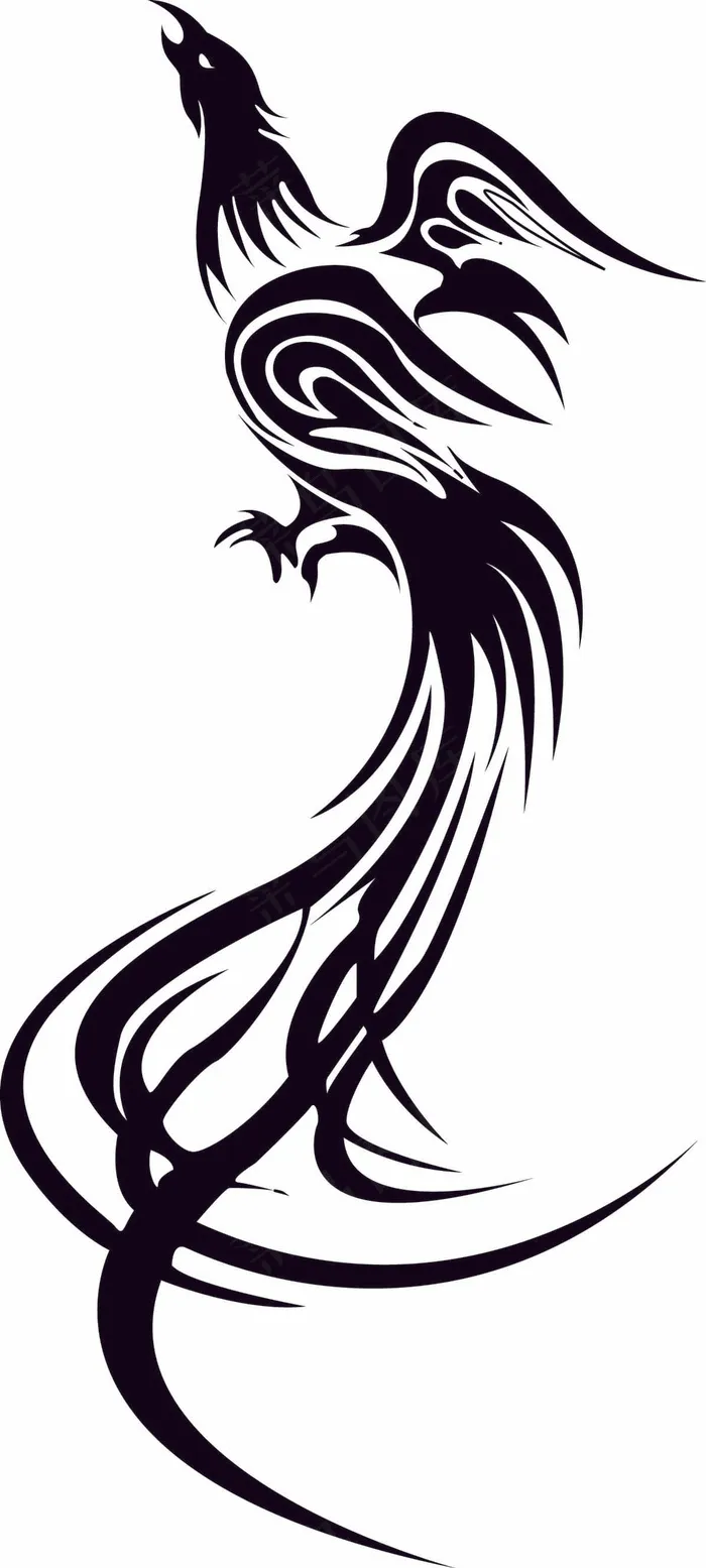 凤凰剪纸 剪纸风元素eps,ai矢量模版下载