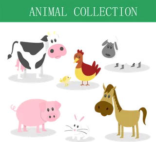 养殖业动物卡通现代农业