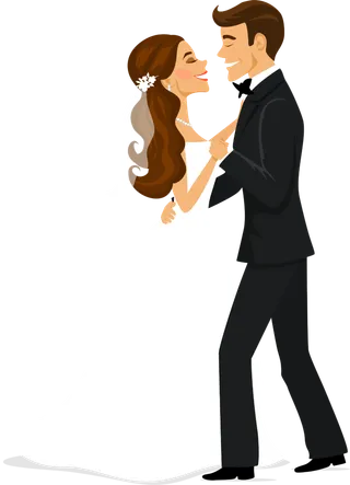 婚纱卡通人物婚礼白纱结婚婚纱摄影手绘