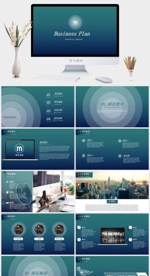 商业计划书项目策划PPT模板预览图