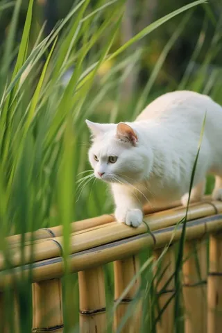 花园的小猫清新背景