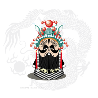 卡通京剧戏剧人物脸谱插画PNG图片 国潮中国风Q版戏剧人物PS素材