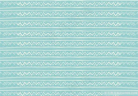 蓝底圆圈波浪几何图案