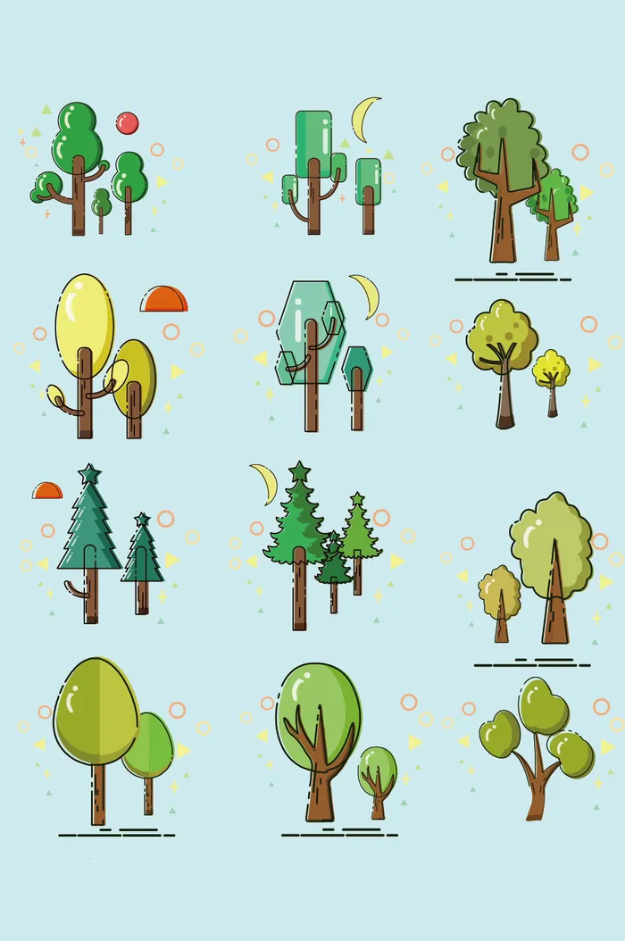 AI矢量树木ai矢量模版下载