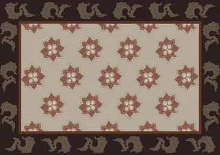 复古中式国潮风敦煌花纹装饰图案花卉藻井肌理圆形边框素材