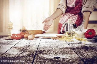 和面的厨师高清图片