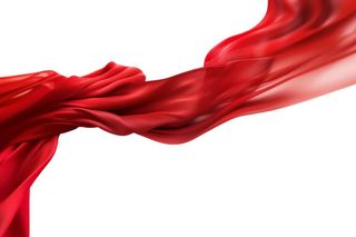 红色丝绸飘带免抠