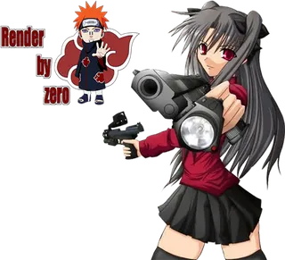 女孩开枪素材简笔炫酷