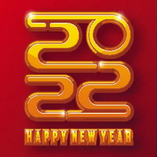 2022创意艺术字体新年虎年圣诞节数字立体质感文字AI矢量设计素材