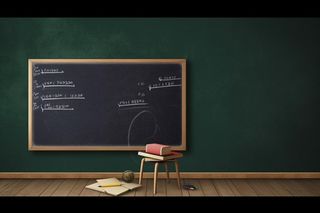 教师儿童上课黑板背景