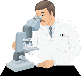 实验员显微镜卡通画简笔少儿兴趣班素材