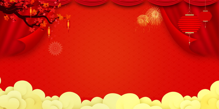 2022虎年新年春节卡通模板喜庆节日背景