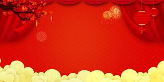 2022虎年新年春节卡通模板喜庆节日背景