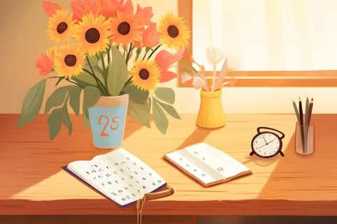 鲜花阳光书籍温馨唯美背景