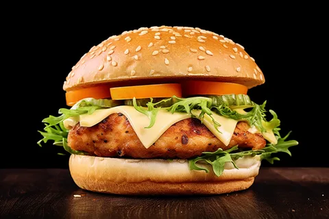 美味汉堡包美食摄影图
