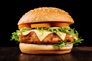 美味汉堡包美食摄影图