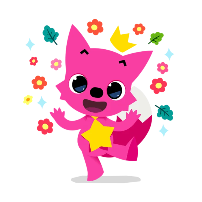 快乐红色狐狸卡通简笔