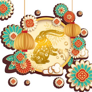 喜庆兔年2023年挂画