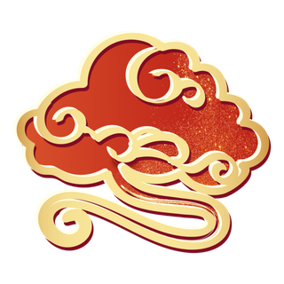 大气中国风祥云国潮风金边立体云朵剪纸创意装饰元素PNG免抠素材