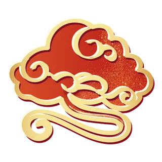 大气中国风祥云国潮风金边立体云朵剪纸创意装饰元素PNG免抠素材