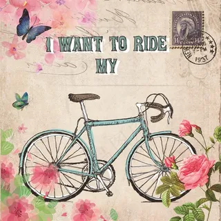 复古手绘自行车