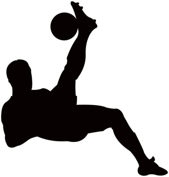 足球运动员踢球射门免抠