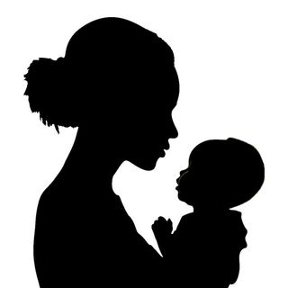 母亲妈妈抱着孩子剪影人物免抠