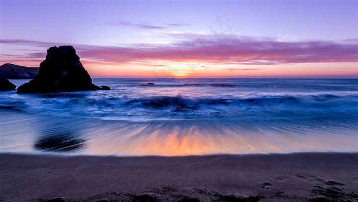 沙滩海景海报风景图片