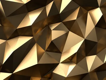 金色立体低多边形金属背景高清图片