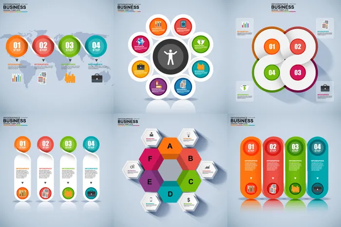 ppt素材3d数据图表模板可视化图形统计标签矢量图标模型ai源文件ai矢量模版下载