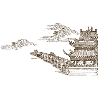 山水画素材中国风水墨画素材元素中国画