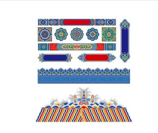 中式屋檐古建彩绘建筑