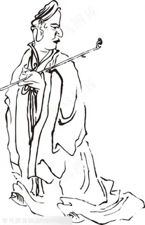 侧面侧脸的和尚手绘线描108罗汉矢量PNG绘画图片 侧面侧脸的和尚手绘线描108罗汉矢量PNG绘画图片