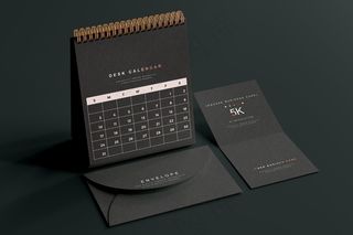 高端暗黑文具类文创VI样机模板