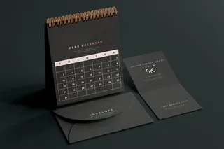 高端暗黑文具类文创VI样机模板