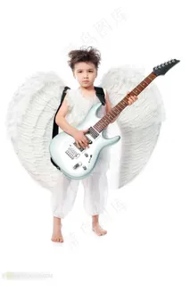 高清国外儿童快乐吉他手图片