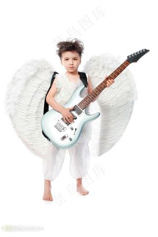 高清国外儿童快乐吉他手图片