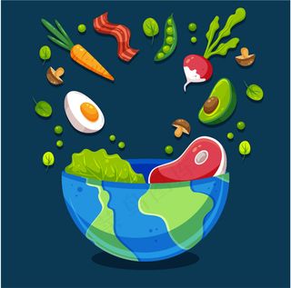 创意食物地球画面设计