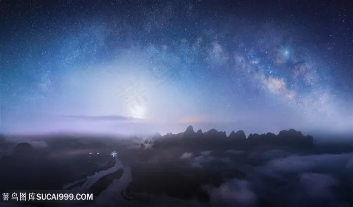 桂林山水星空风景图片